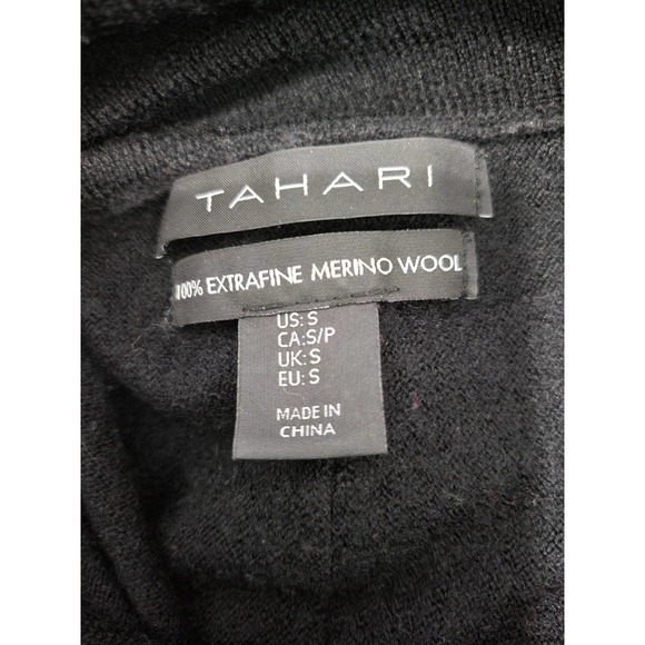 Tahari Womens Extra Fine Merino Wool Cowl Neck Size‎ Small Black - Picture 8 of 8